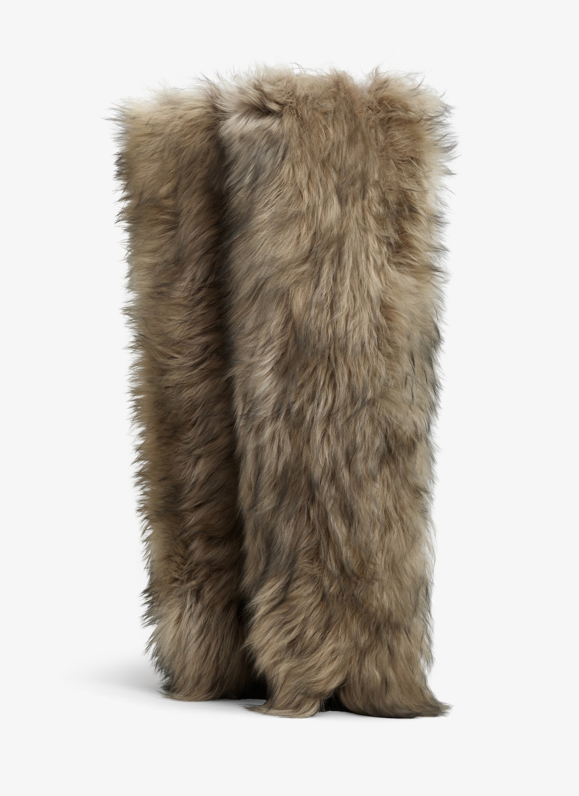 DECOLLETE CUISSARDES IN LONG HAIRED LAMBSKIN ALAÏA SAND/BLACK DECOLLETE CUISSARDES IN LONG HAIRED LAMBSKIN